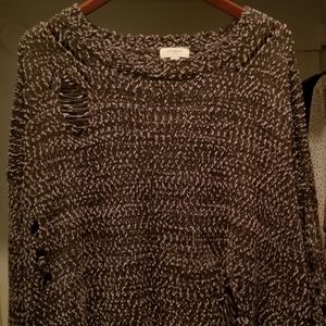 Umgee "torn" back distressed sweater